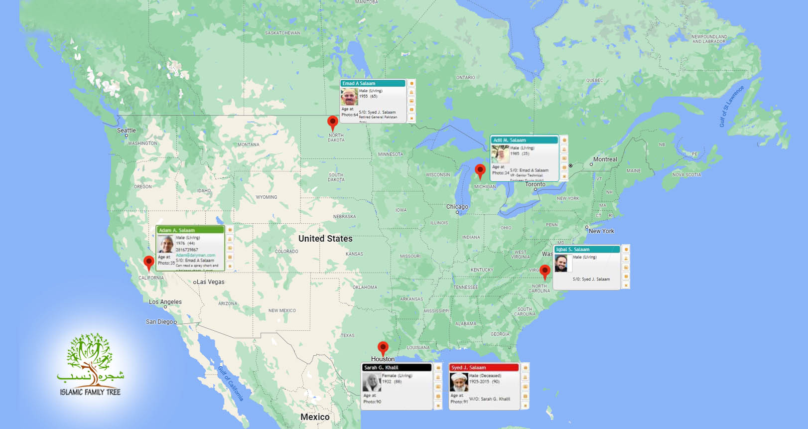 Relatives / Ancestors On A Map | islamic family tree